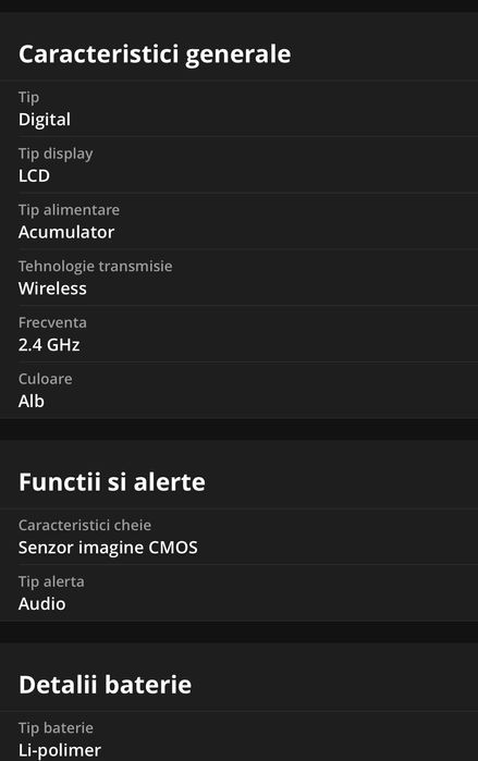 Sistem monitorizare video bebelusi Mappy VBM -9500