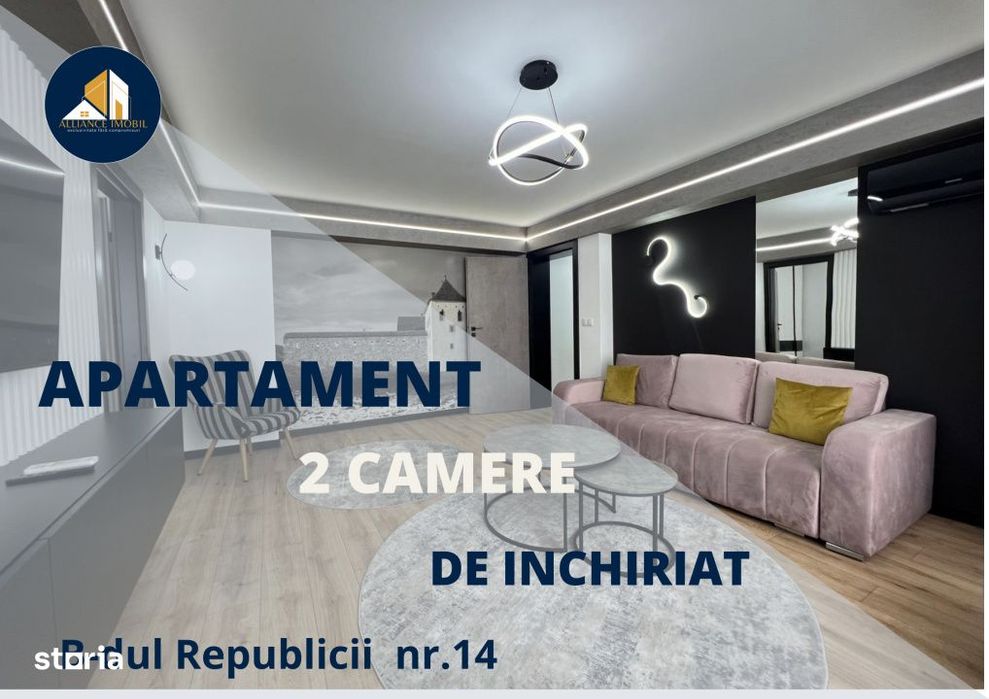 Inchiriere apartament 2 camere, mobilat modern – B-dul Republicii — fotografia 1