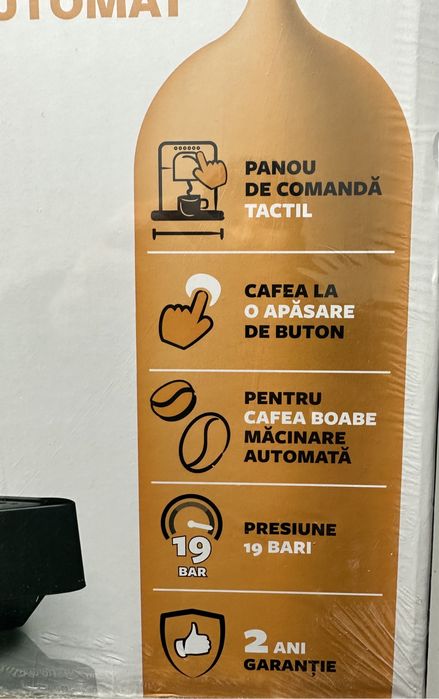 Espressor automat EGO Slim, 1470W, 19 bar, Touch display, Autocuratare