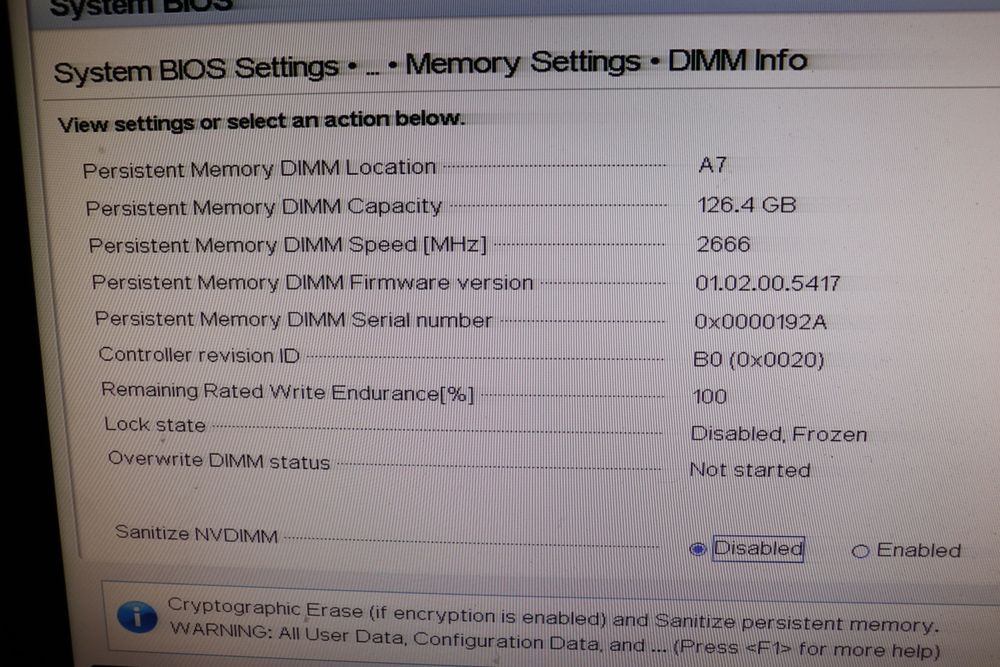 Modul Memorie Server 128Gb Intel Persistent Memory 2666MHz Gen 100 / 100% Health Nou - compatibil doar  cu Xeon Scalable Gen 2 - NMA1XXD128GPSU4