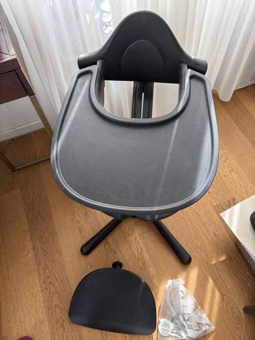 Scaun de masa copii / bebelusi - Stokke Nomi - lemn de fag negru