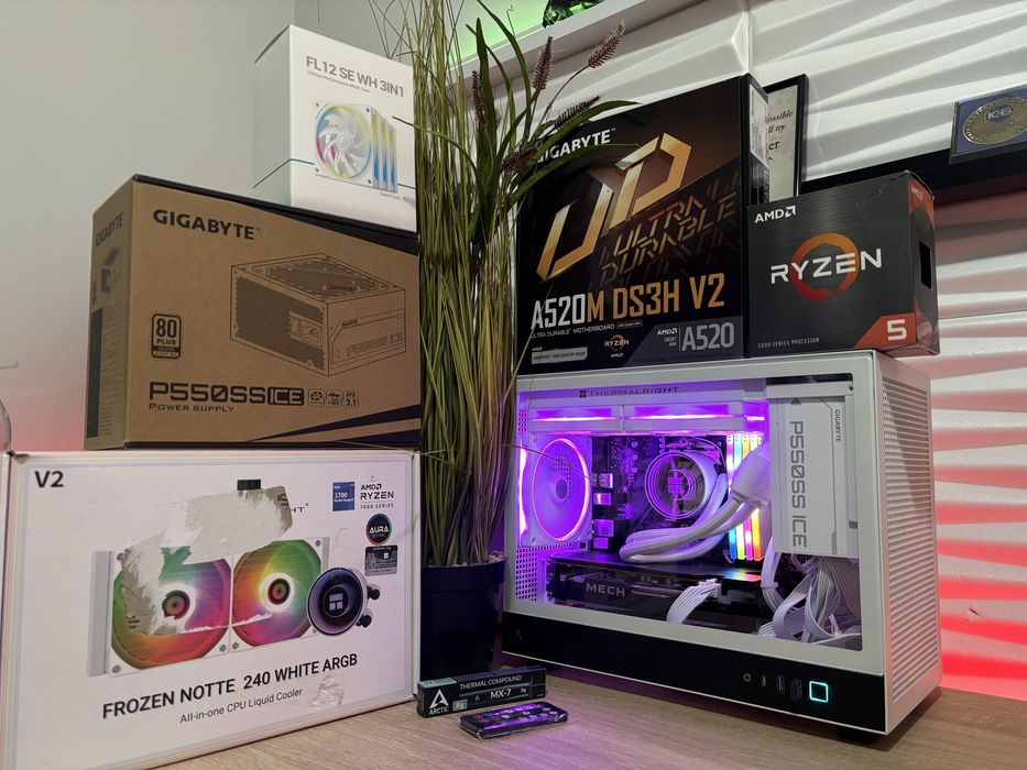 Геймърски компютър Ryzen 5 5500/Aio/RX6600/16 Ram/256 ssd/550W Silver