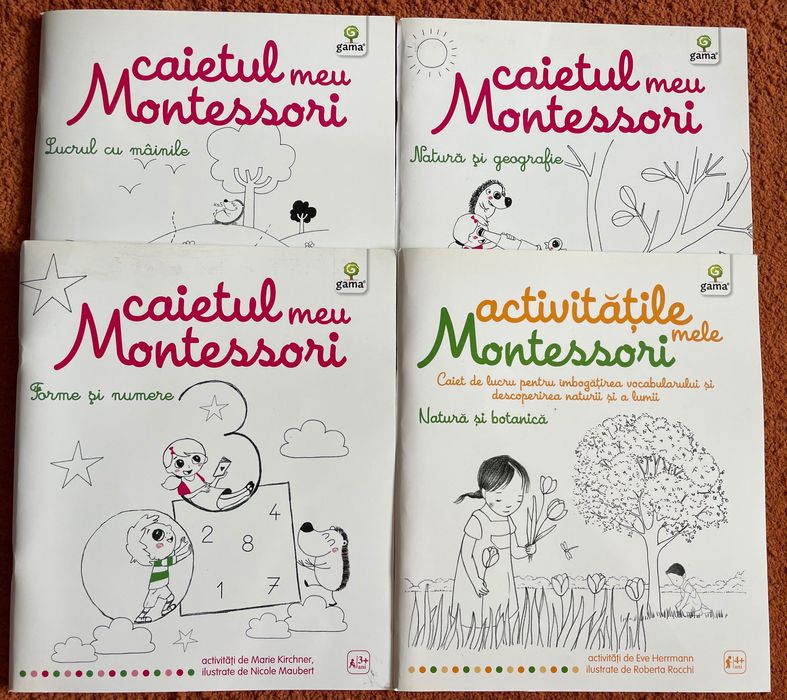 Set 4 caiete Montessori, noi, 4+