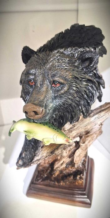 Нова Статуетка Мечка Глава Фигура за Декорация  - 30см -3 Варианта