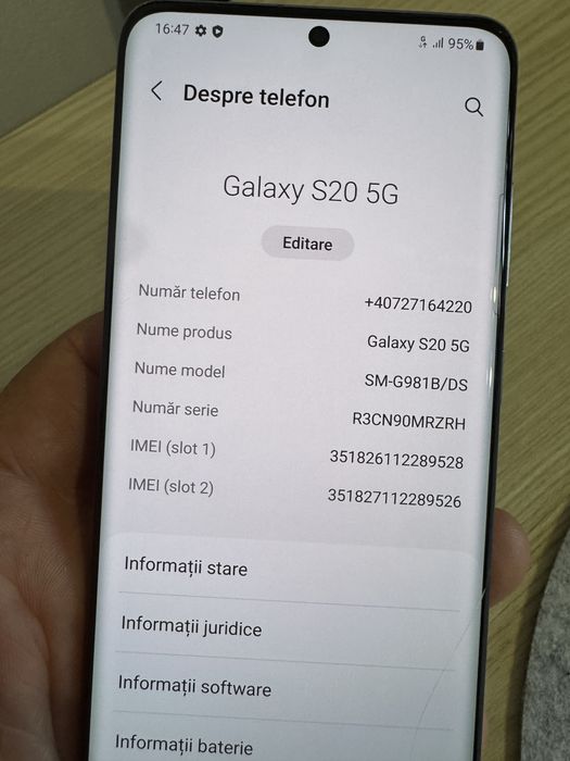 Samsung S20 5G cu ecran defect