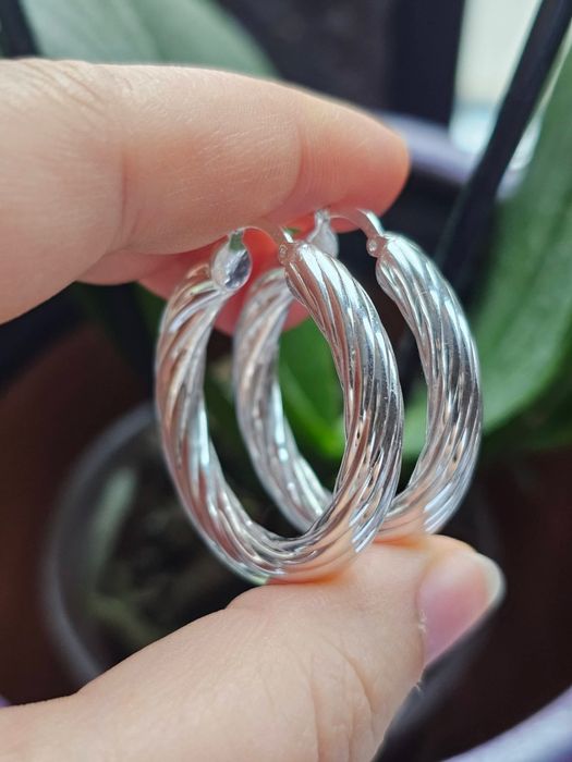 Сребърни усукани халки