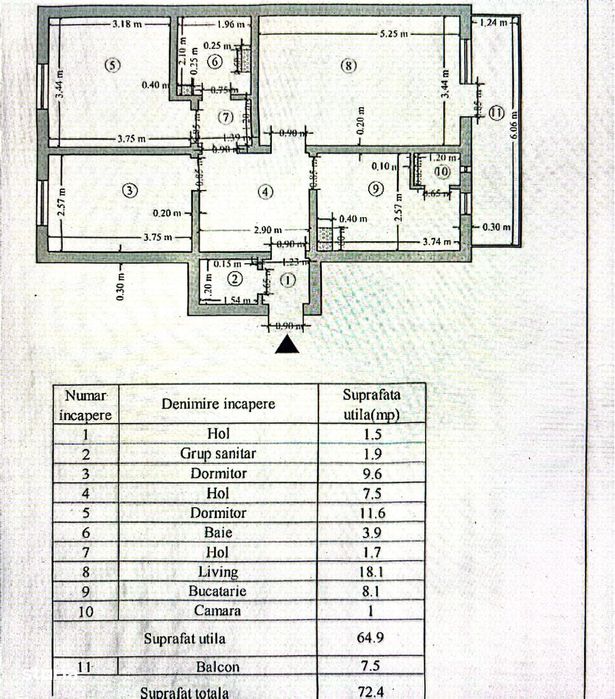 Centru UMF, 3 camere, 2 bai, Posibilitate de personalizare