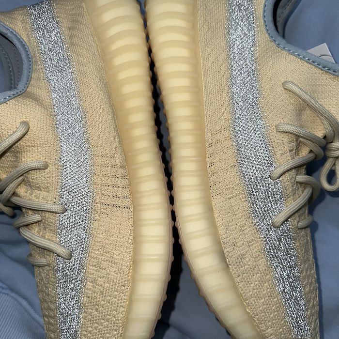 Pantofi Sport Yeezy 350 V2 Linen Crem Bej-Albastru Baby 100% Original