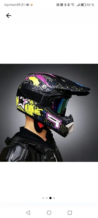 8-10 ani Casca Cross cu Manusi, Ochelari, Cagula, Pentru Motociclete, Dirt Bike, Enduro, ATV, keidason, Marimea S