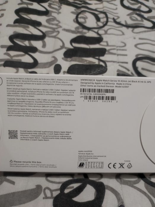 Смарт Часовник Apple Watch S10 42MM CELL JET BLACK ALL