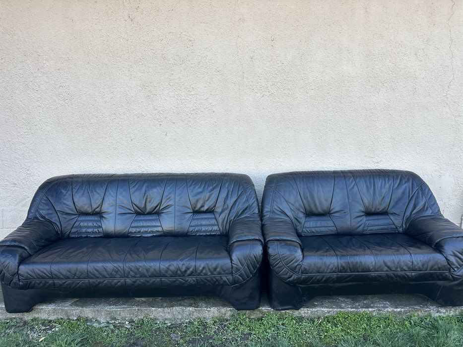 Комплект кожени дивани 3-ка + 2-ка – естествена кожа