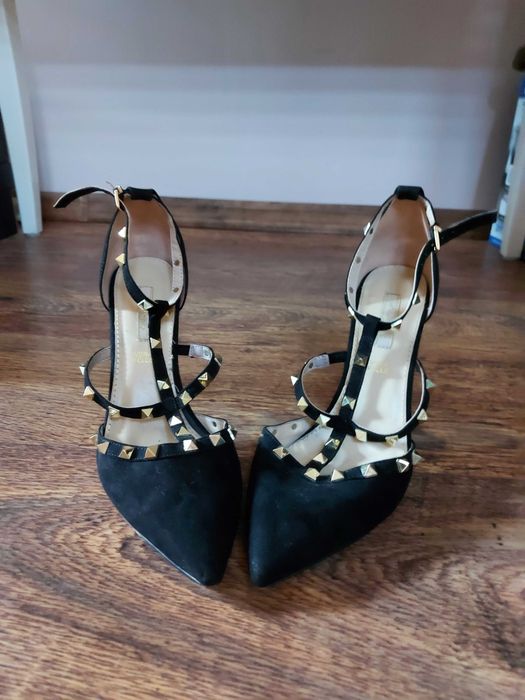 Pantofi cu toc din piele întoarsă, mărimea 41