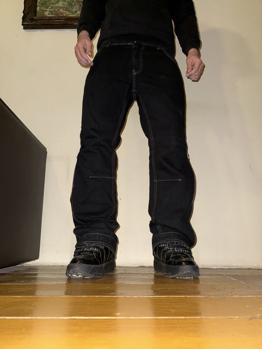 Blugi flared stil Rick Owens Banana zara zip opium y2k streetwear