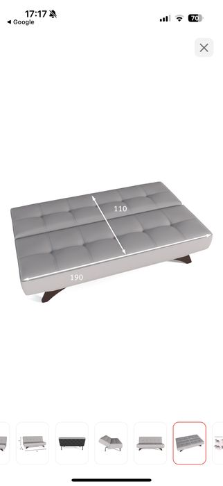 Диван раскладной серый