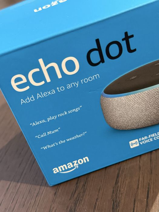 Amazon Echo Dot с Alexa – нов, никога не е използван + оригинална кутия