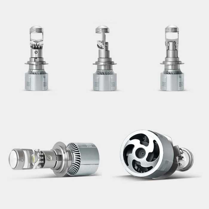 Лед крушки за фар H7 с лупа 120w, 2бр Комплект.