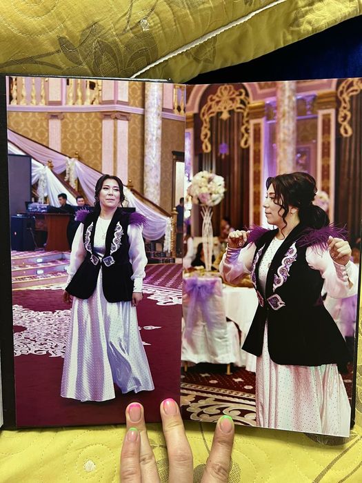 Платье со стразами и с жилеткой для тоя