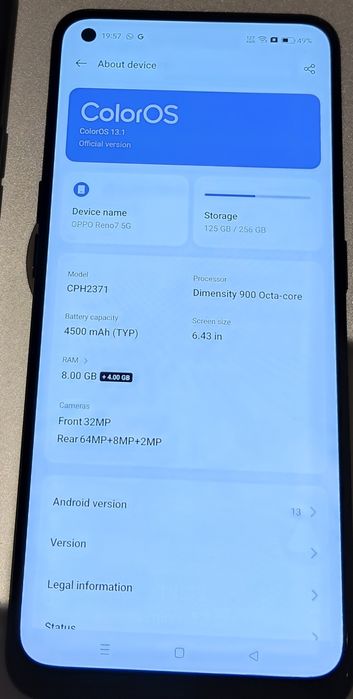 Oppo Reno 7 5G 256Gb 8gb+4gb Ram