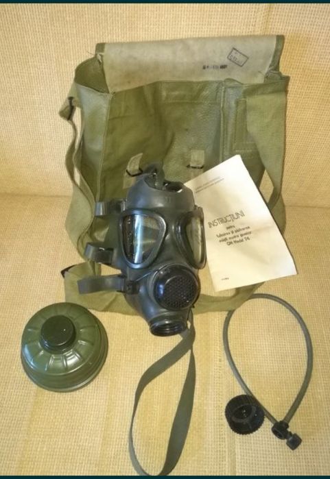 Casca piele aviație RSR casca parașutist tip 1 și masca de gaze md 85