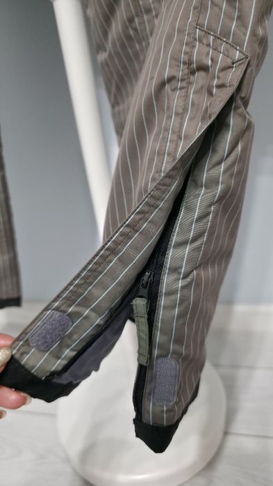 Pantaloni de schi Rucanor pentru femei, culoare gri-verzuie cu dungi,