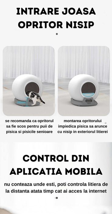 Litiera automata smart SHAW® V2 pentru pisici