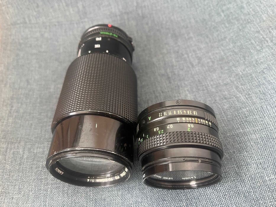 SLR obiective  Canon FD film  50mm f 1,8 ; 70-210mm f4