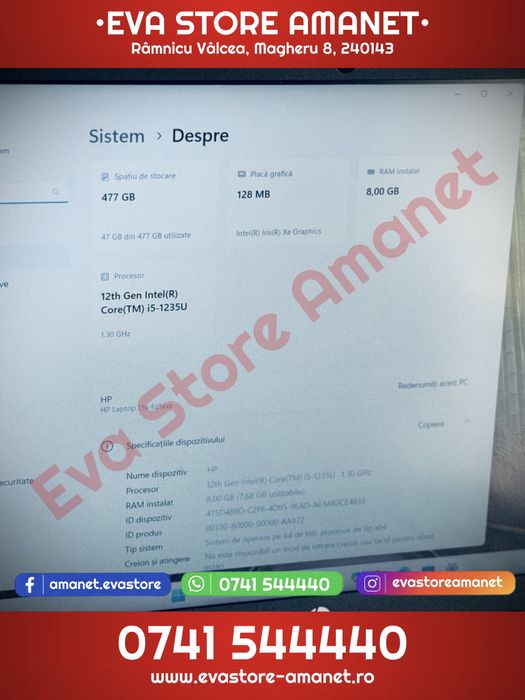 Laptop 15.6” HP 15s Intel Core i5-12th 512GB SSD 8GB RAM Windows 11
