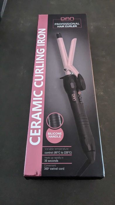 Керамична маша за коса с ръкавица DAN Technology, розово злато, 16 mm