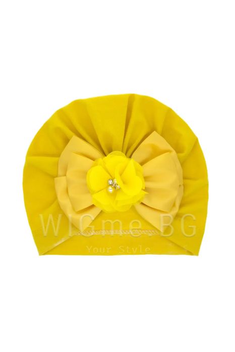 Бебешки тюрбан с панделка и цвете