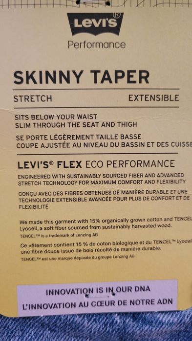 Jeans Levi's Skinny Taper (nou, cu eticheta)