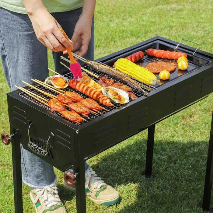 Преносимо сгъваемо голямо барбекю скара с регулируема височина