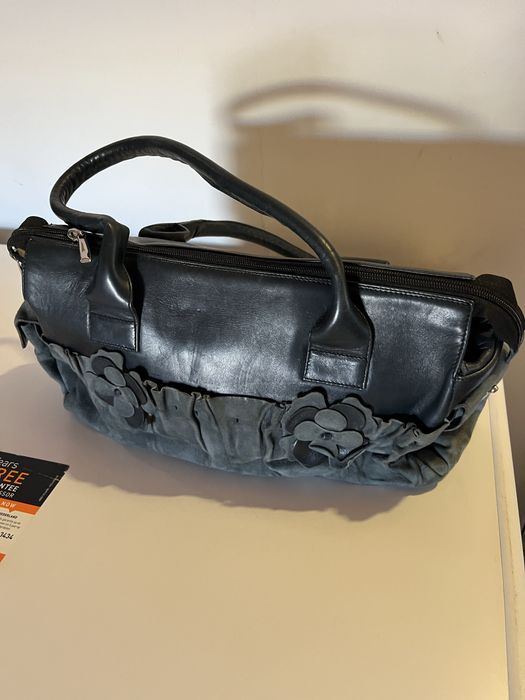 Geanta piele naturala bleumarin eleganta