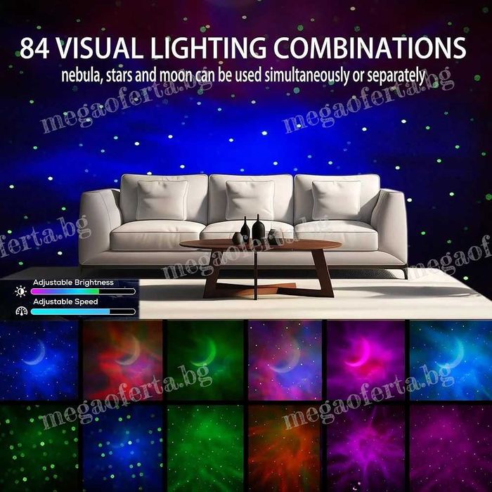 Детски Лед Проектор Звезден Астронавт с Блутуут, Музика и Дистанционно