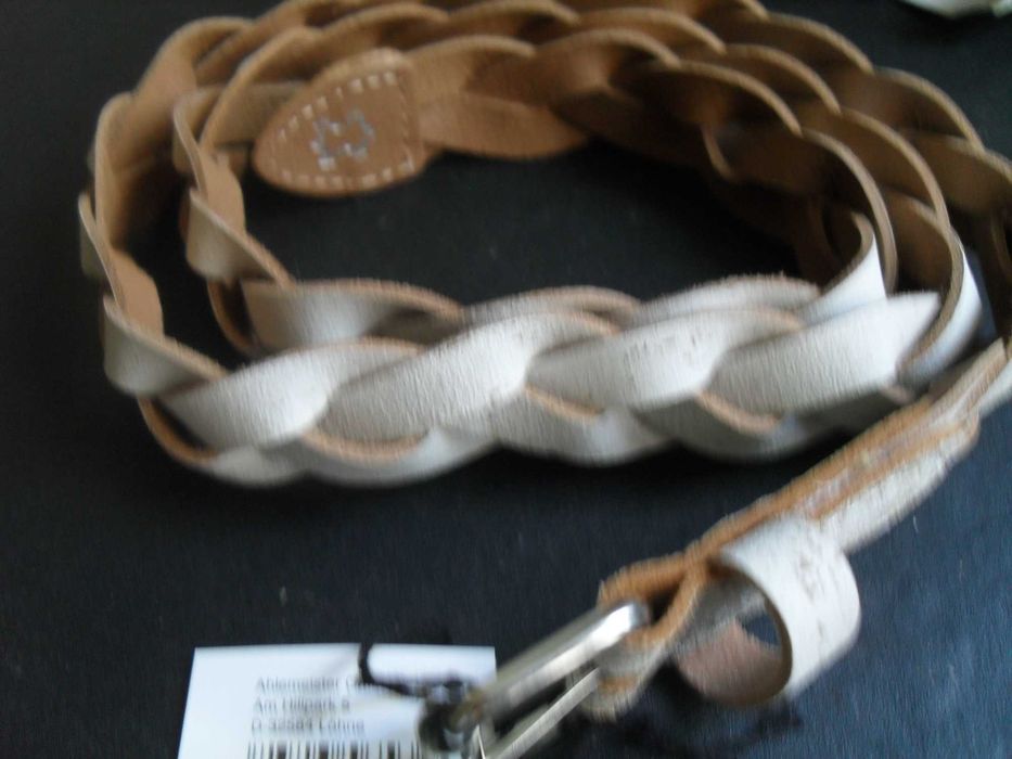 Дамски кожени колани - бял и черен - НОВ