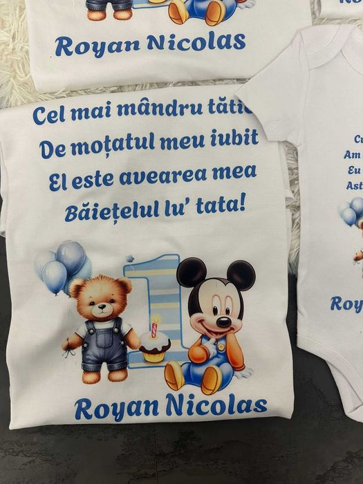 Set tricouri personalizate pentru taierea motului si set tavita mot