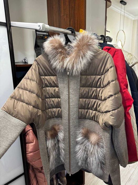 Пальто/куртка премиум: 100% Suri Alpaca, мех SAGA FURS Royal