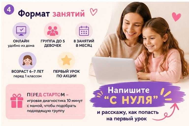 Английский с нуля для девочек 6–7 лет перед школой