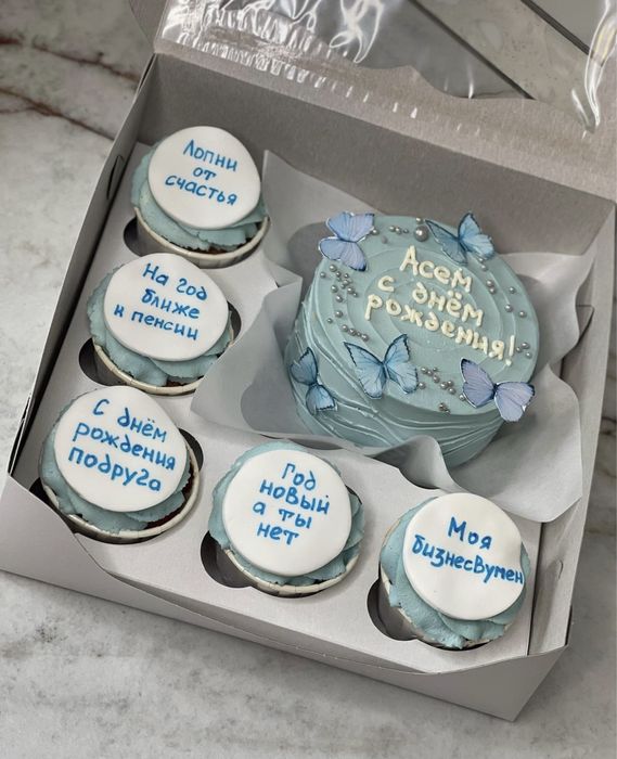 Бенто торты набор с капкейками