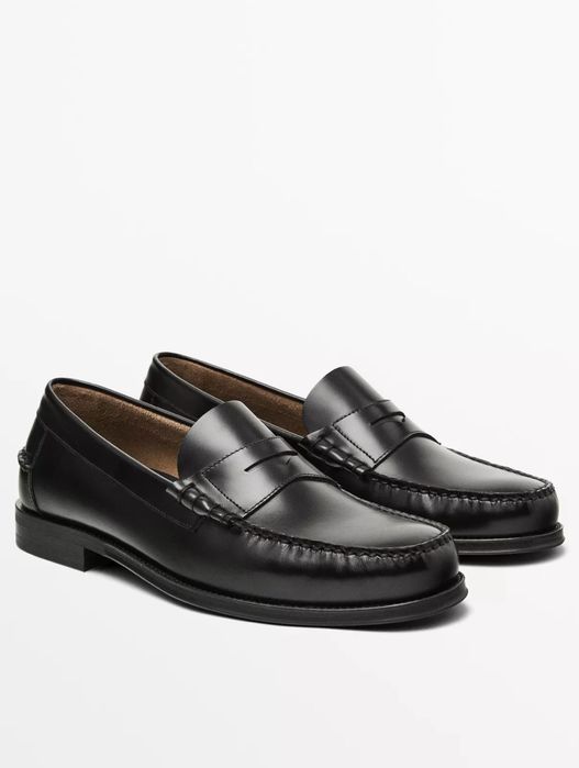 Massimo dutti Кожанные лоферы с планкой