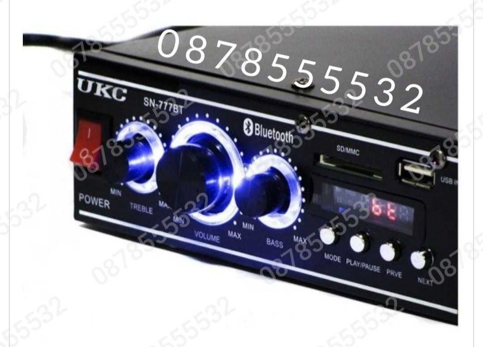 Мощен мини стерео усилвател SN-777BT Bluetooth/USB/FM