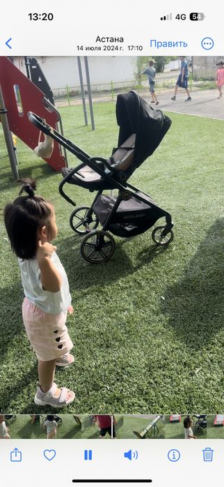 Коляска детская черная