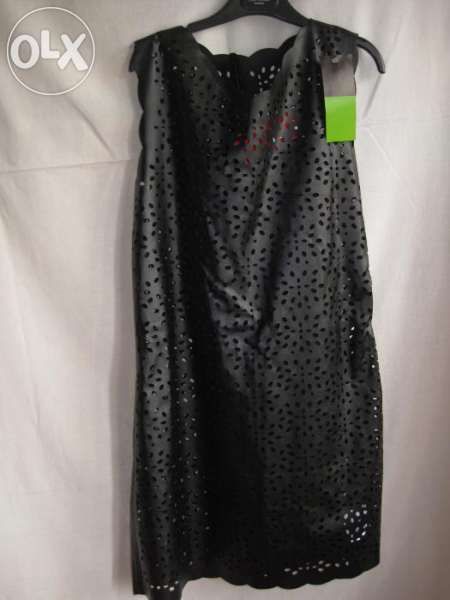 Нова рокля, черна от еко кожа, No Excuse, Франция, M/L