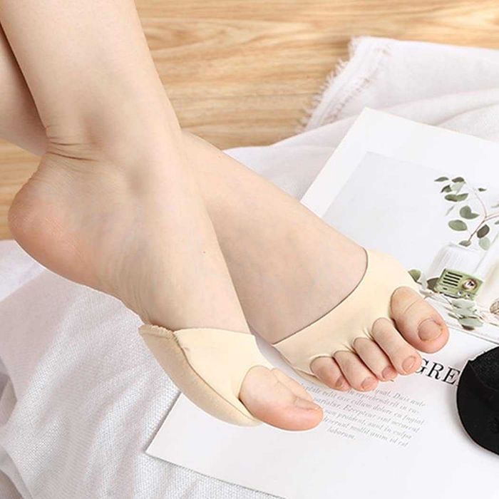 Set 2 perechi Pernite metatarsiene cu separator de degete unisex bej