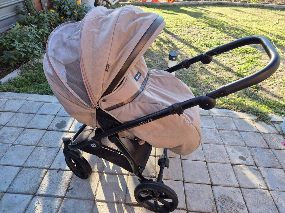 Бебешка количка Tutis Uni 3+, 2в1, цвят nougat