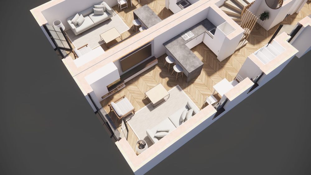Duplex de vânzare cu perete dublu despărțitor