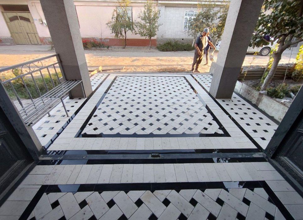 Брусчатка төсейміз. Укладка брусчаток любой сложности