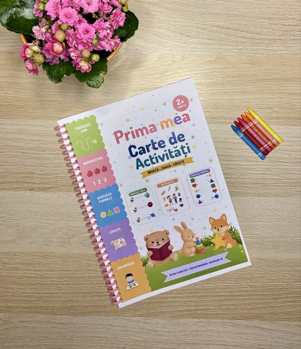 Caiet activitati educativ interactiv copii 2 ani+ piese gata decupate de lipit NOU
