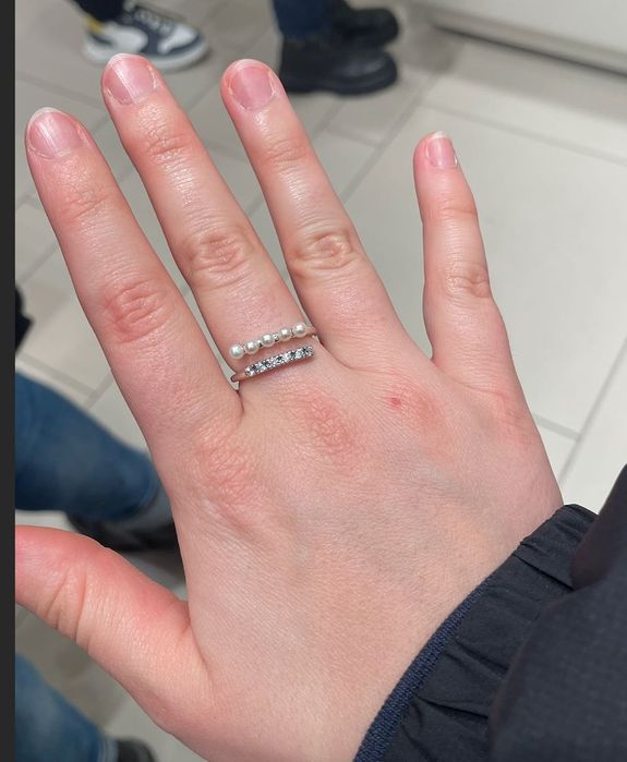 Пръстен Pandora сребро и перли