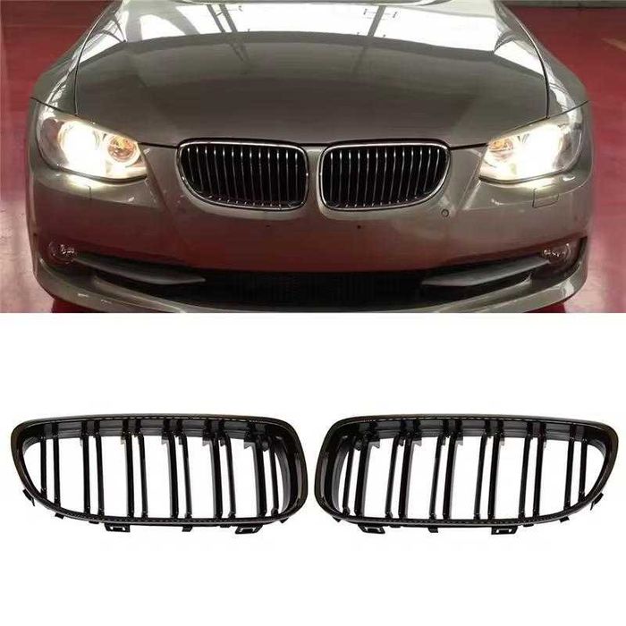 Set Grile/Nari Duble M style Negru Lucios Bmw Seria 3 E90/E91 Facelift