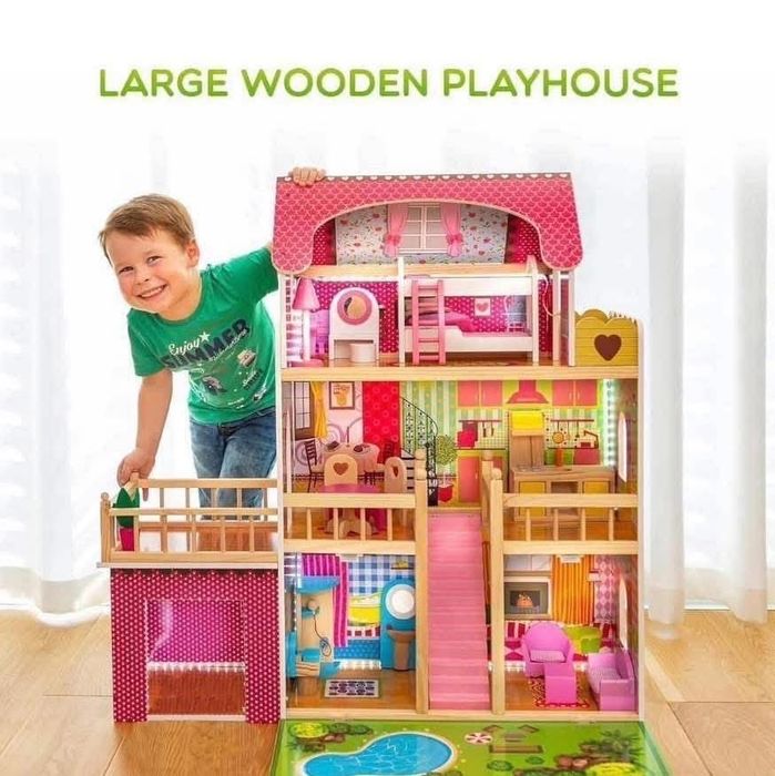 Страхотна къща за кукли с лед осветление Внос Амазпн